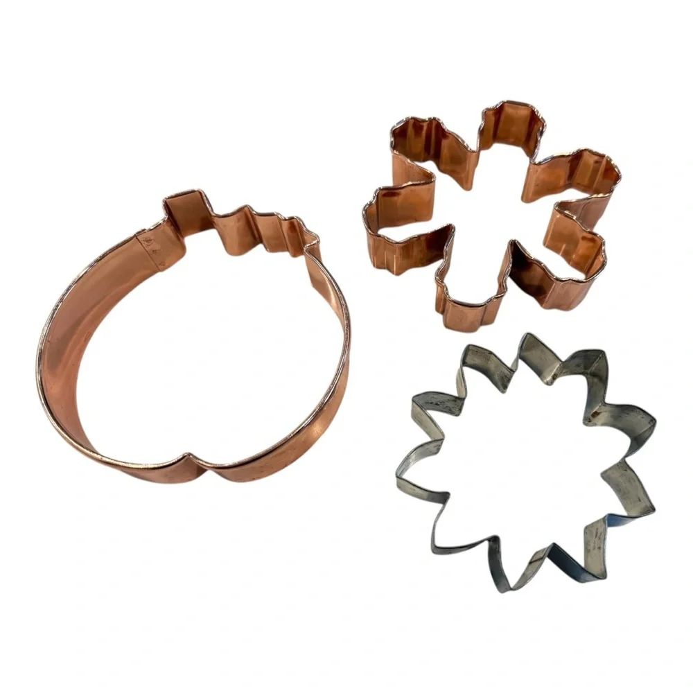Copper and Stainless Steel‎ Holiday Cookie Cutters Set Pumpkin Snowflake Flower